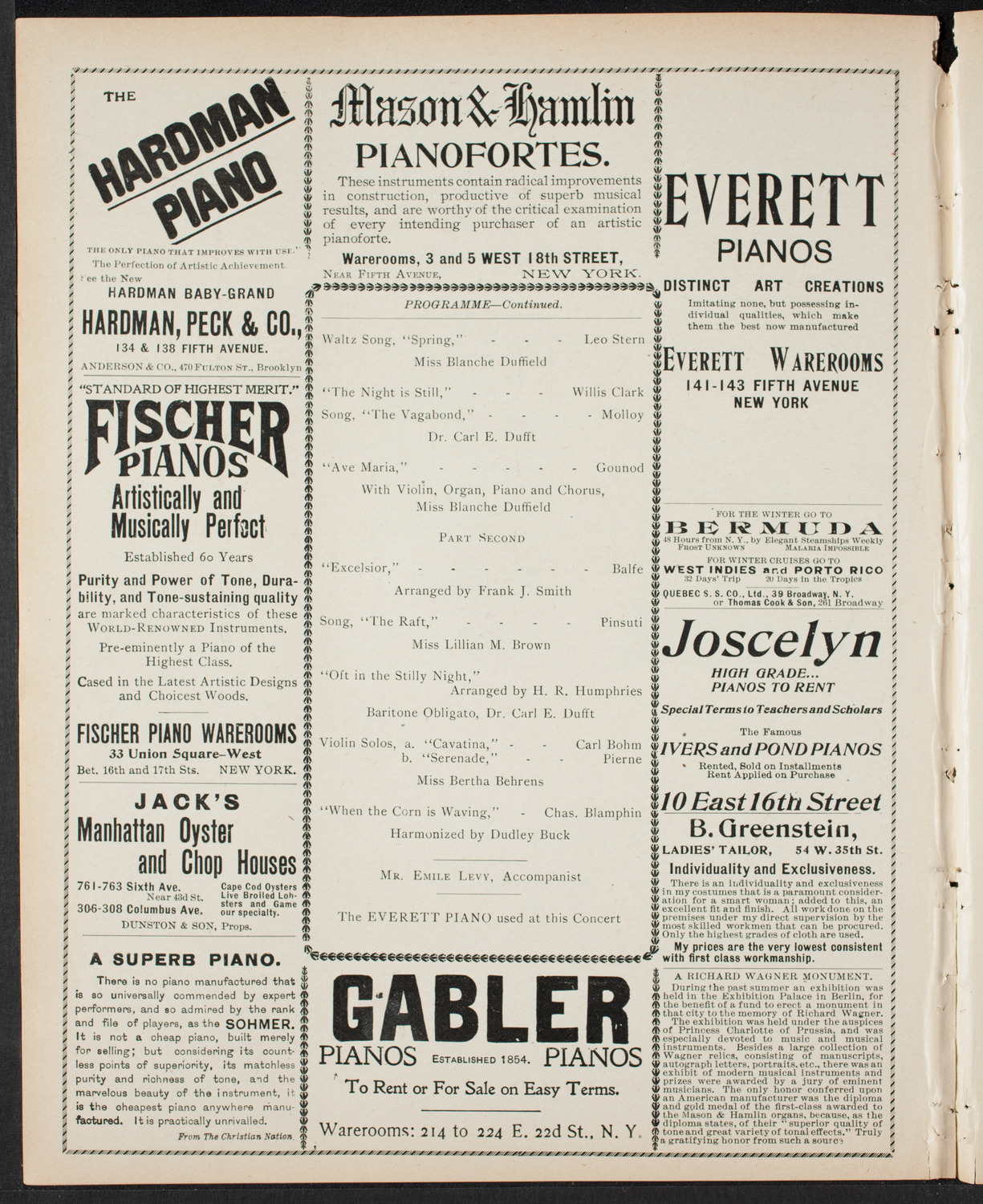 Choral Concert by H.R. Humphries, May 23, 1900, program page 6