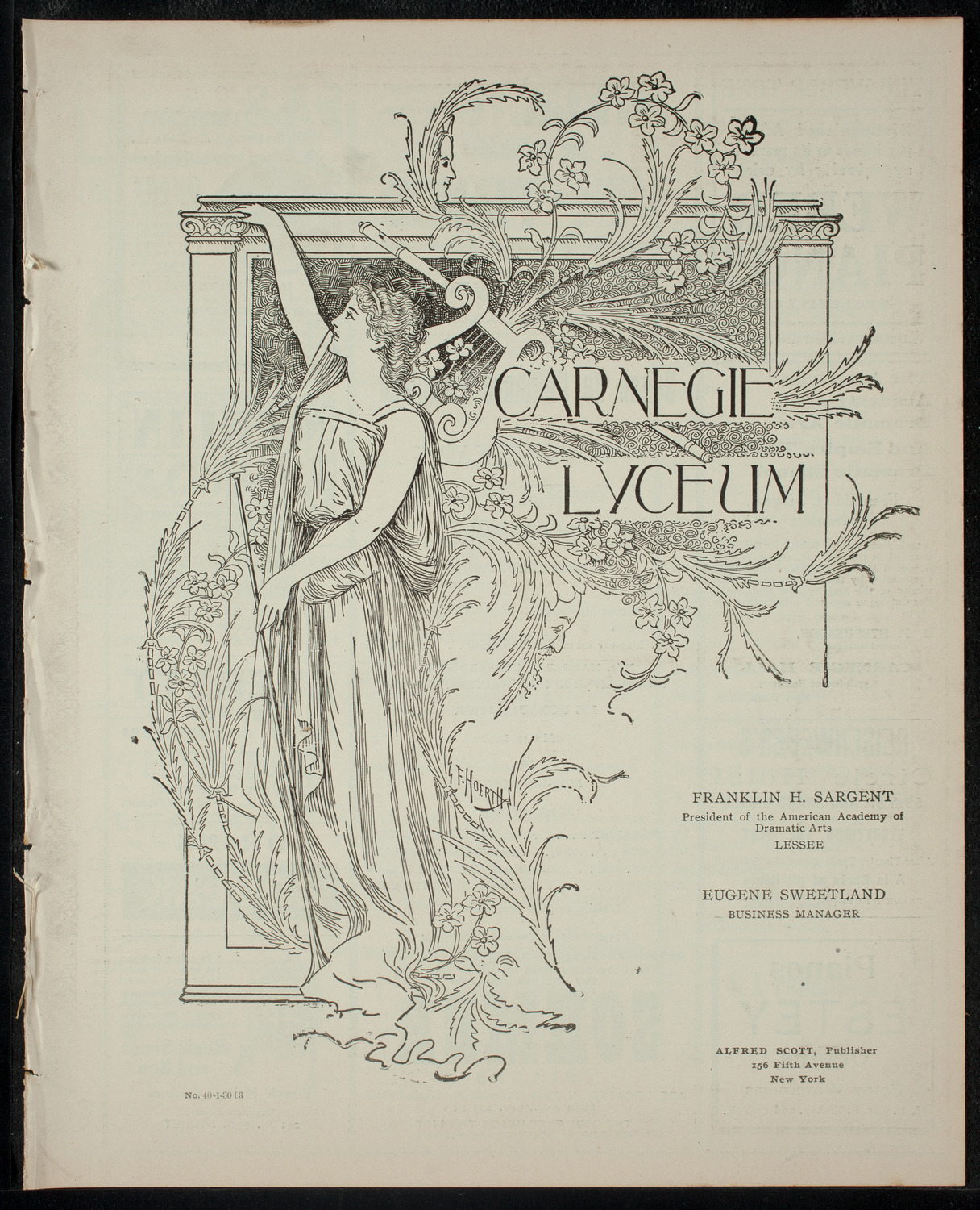 Soirée de l'Alliance Française, January 30, 1903, program page 1
