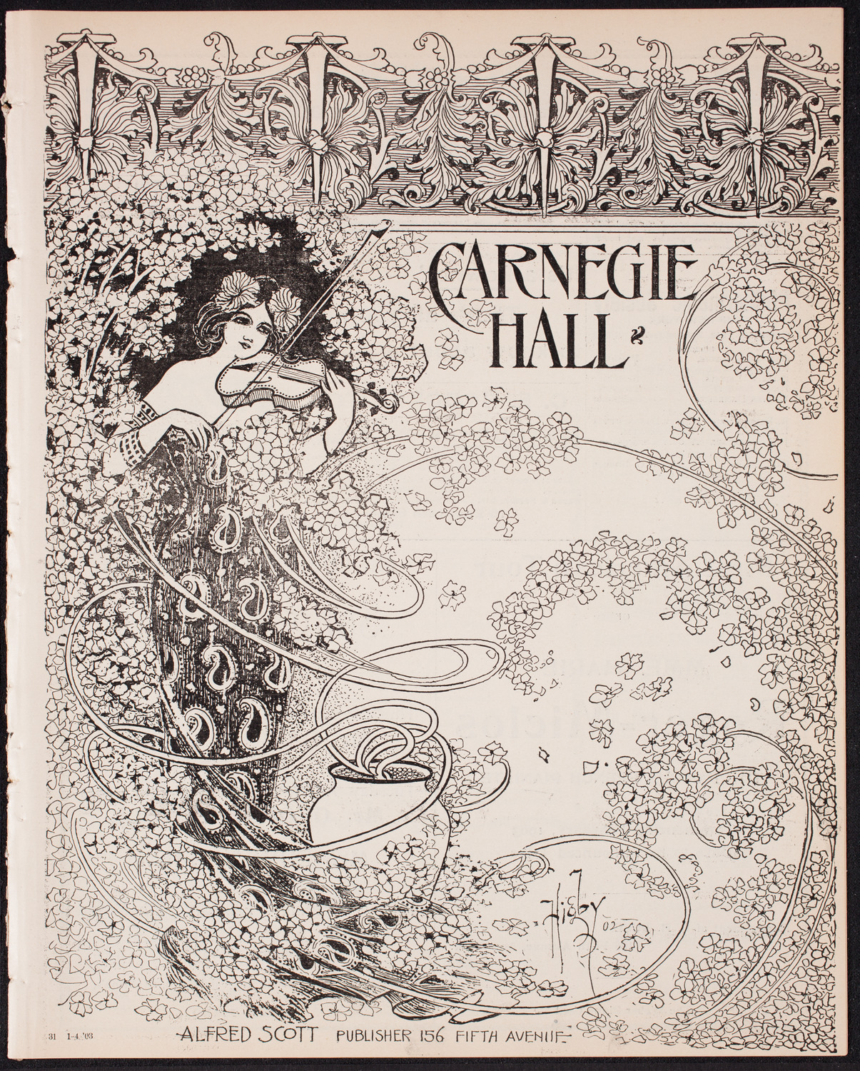 Kaltenborn Sunday Evening Concert, January 4, 1903, program page 1