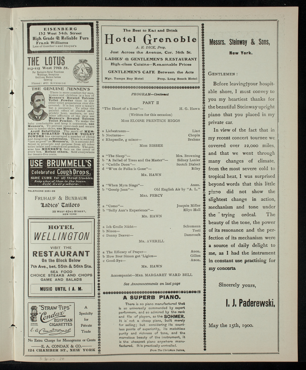 United Daughers of the Confederacy, March 30, 1903, program page 3