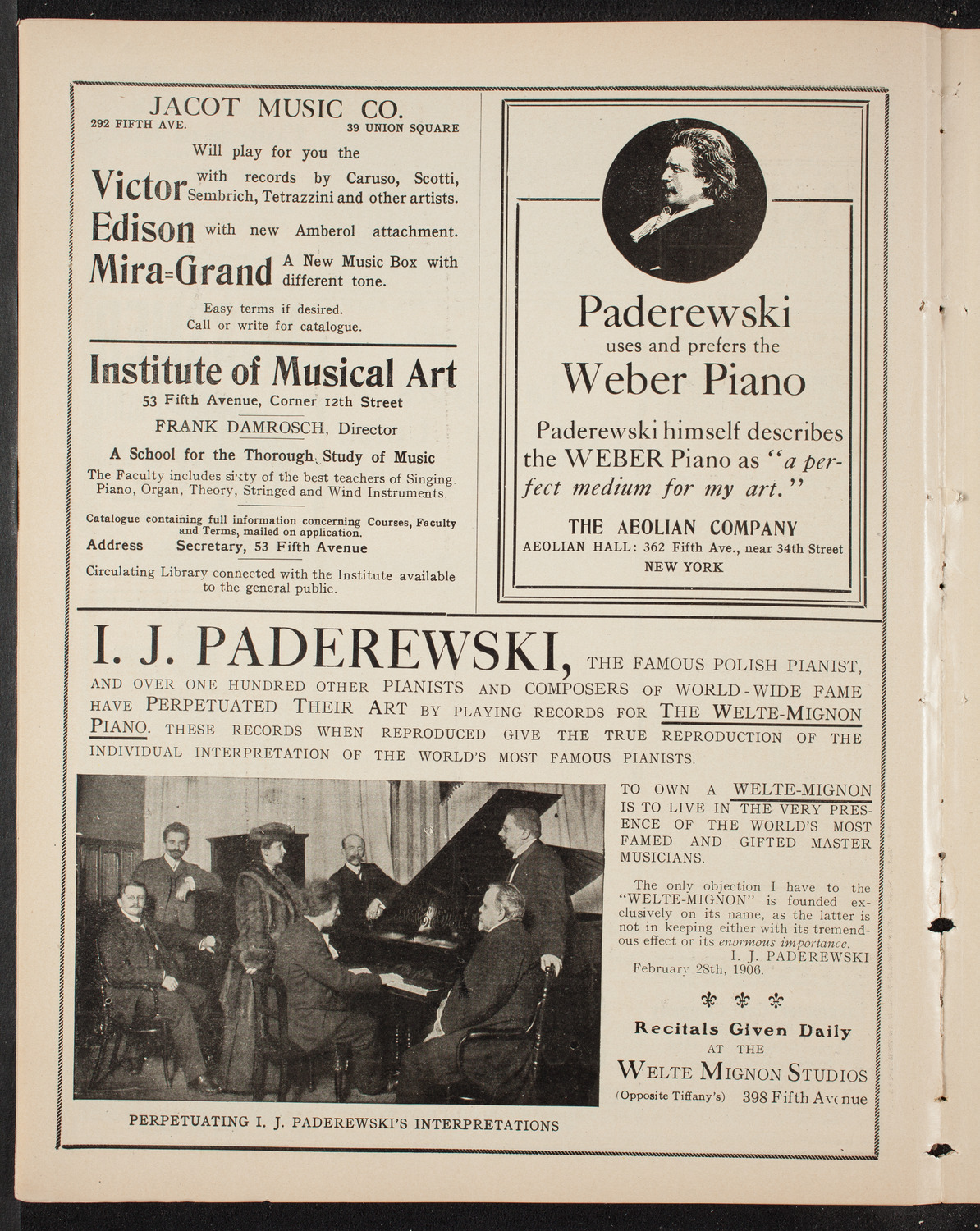 Meeting: Taxpayers Protective Union, March 10, 1909, program page 6