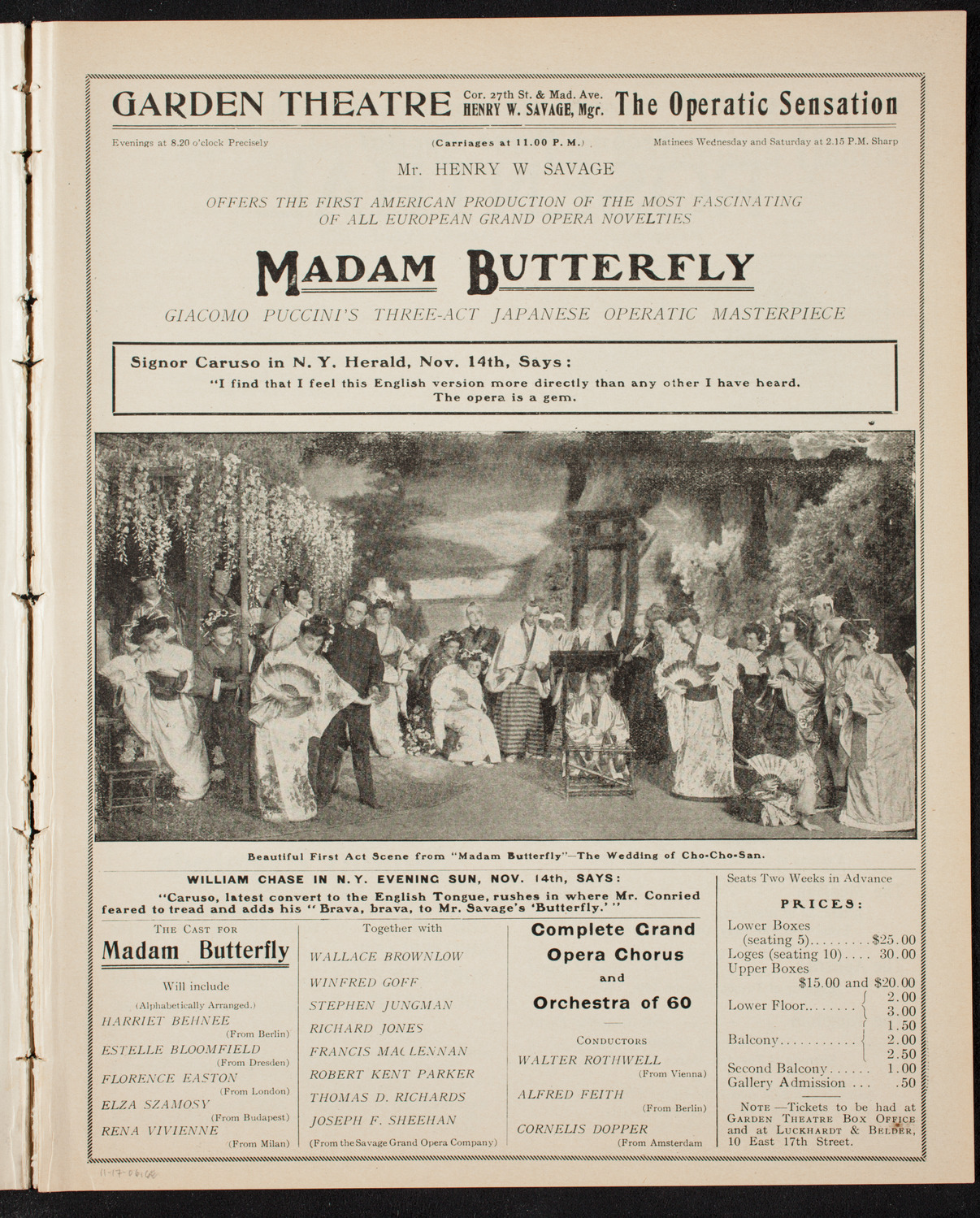 New York Philharmonic, November 17, 1906, program page 11