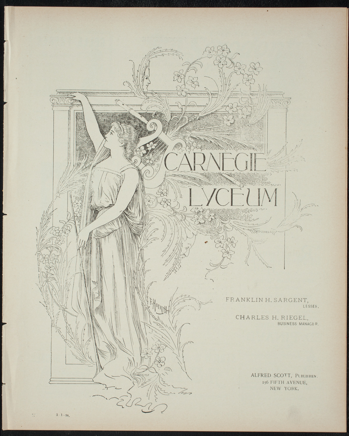 Comparative Literature Society Evening Conference, March 1, 1898, program page 1