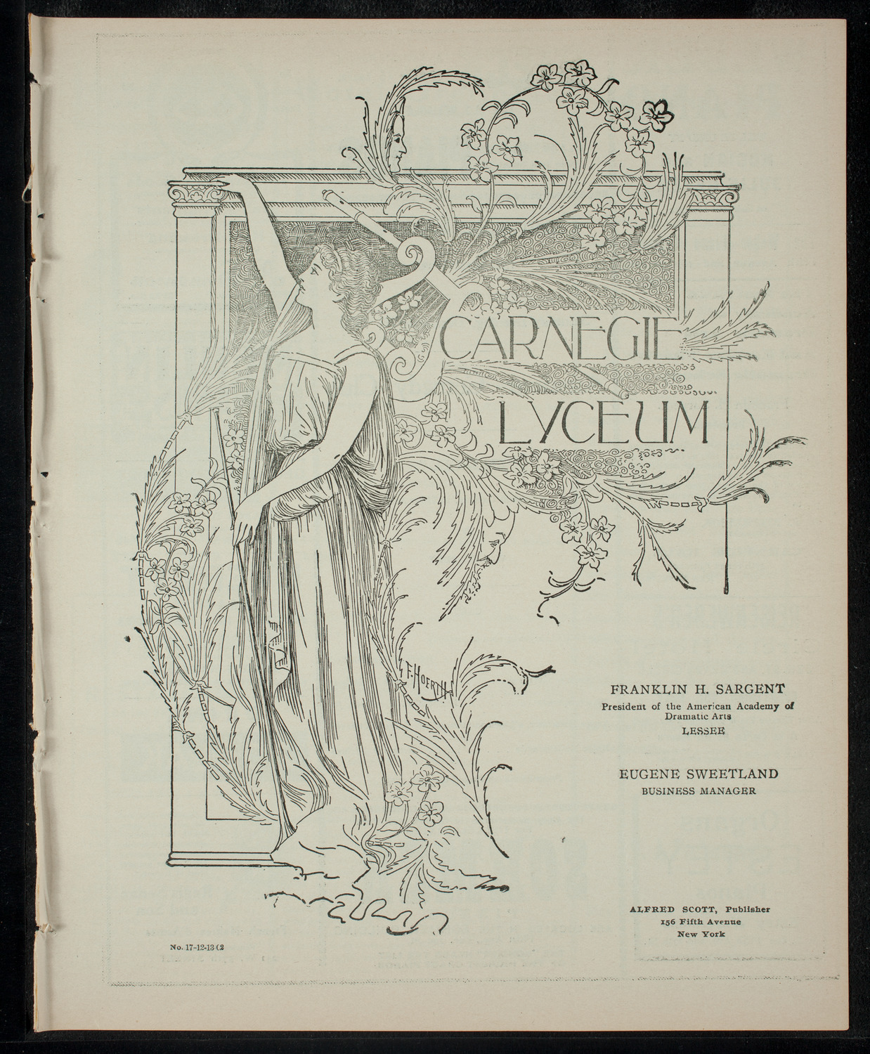 Amateur Comedy Club, December 13, 1902, program page 1