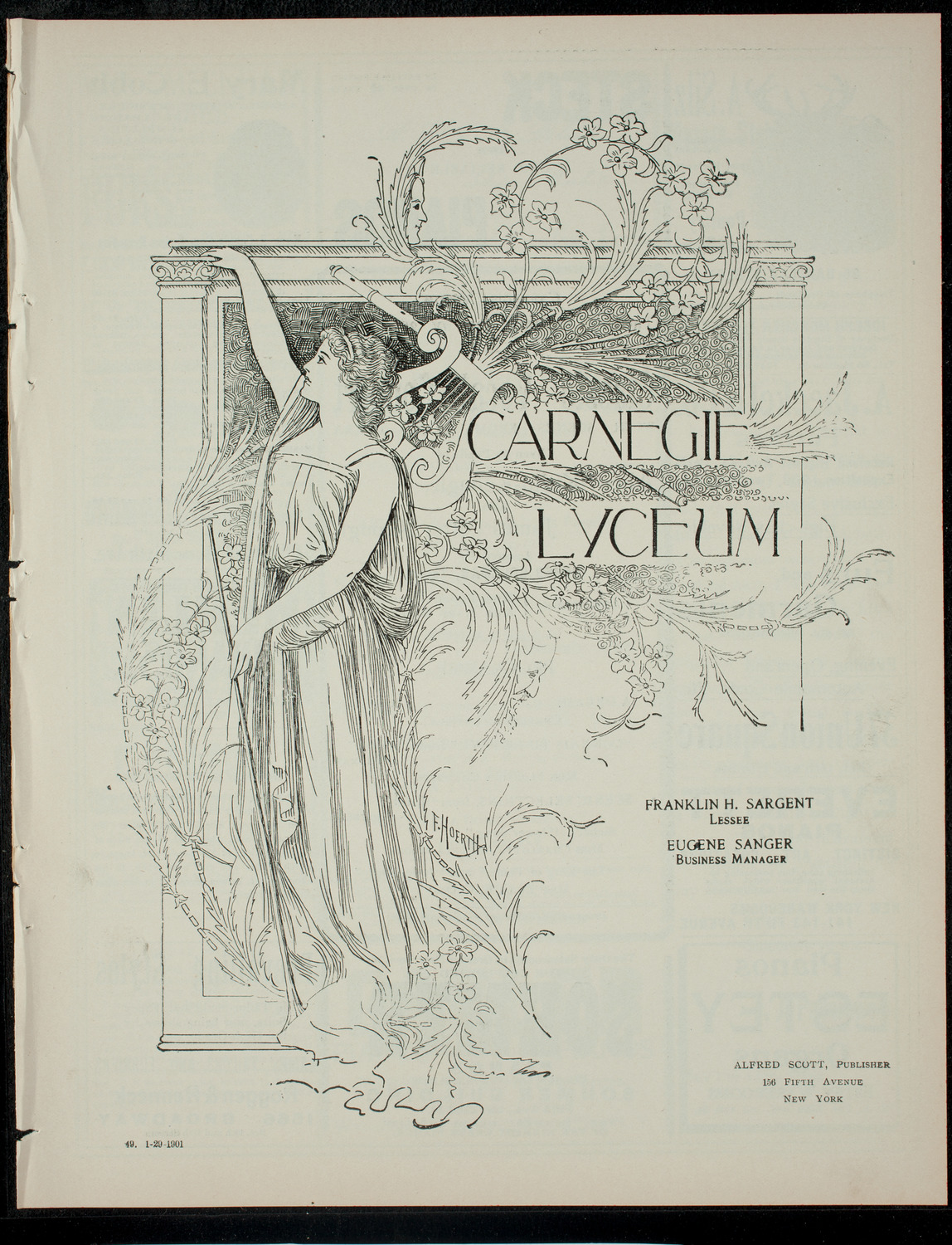 Classic Vocal Concert Given by the Pupils of Alice Killin-Keough and James Potter Keough, January 29, 1901, program page 1