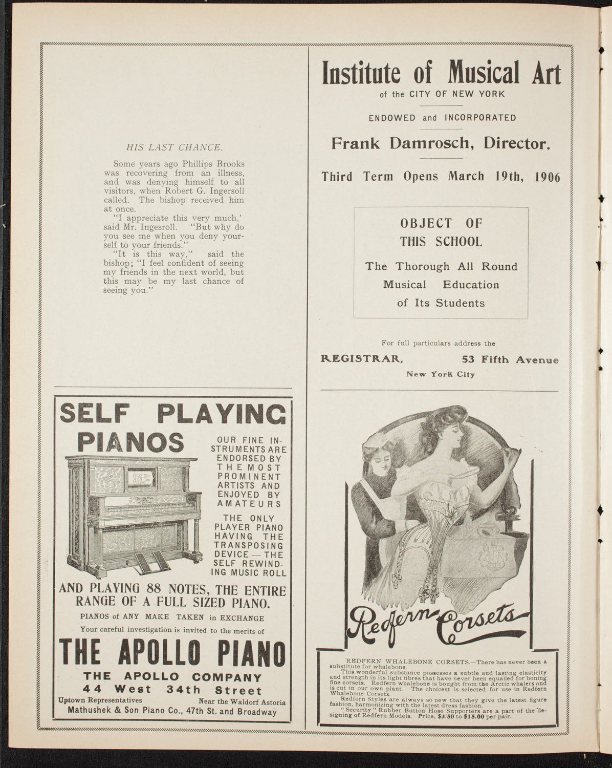 Marcella Sembrich, Soprano, May 8, 1906, program page 2