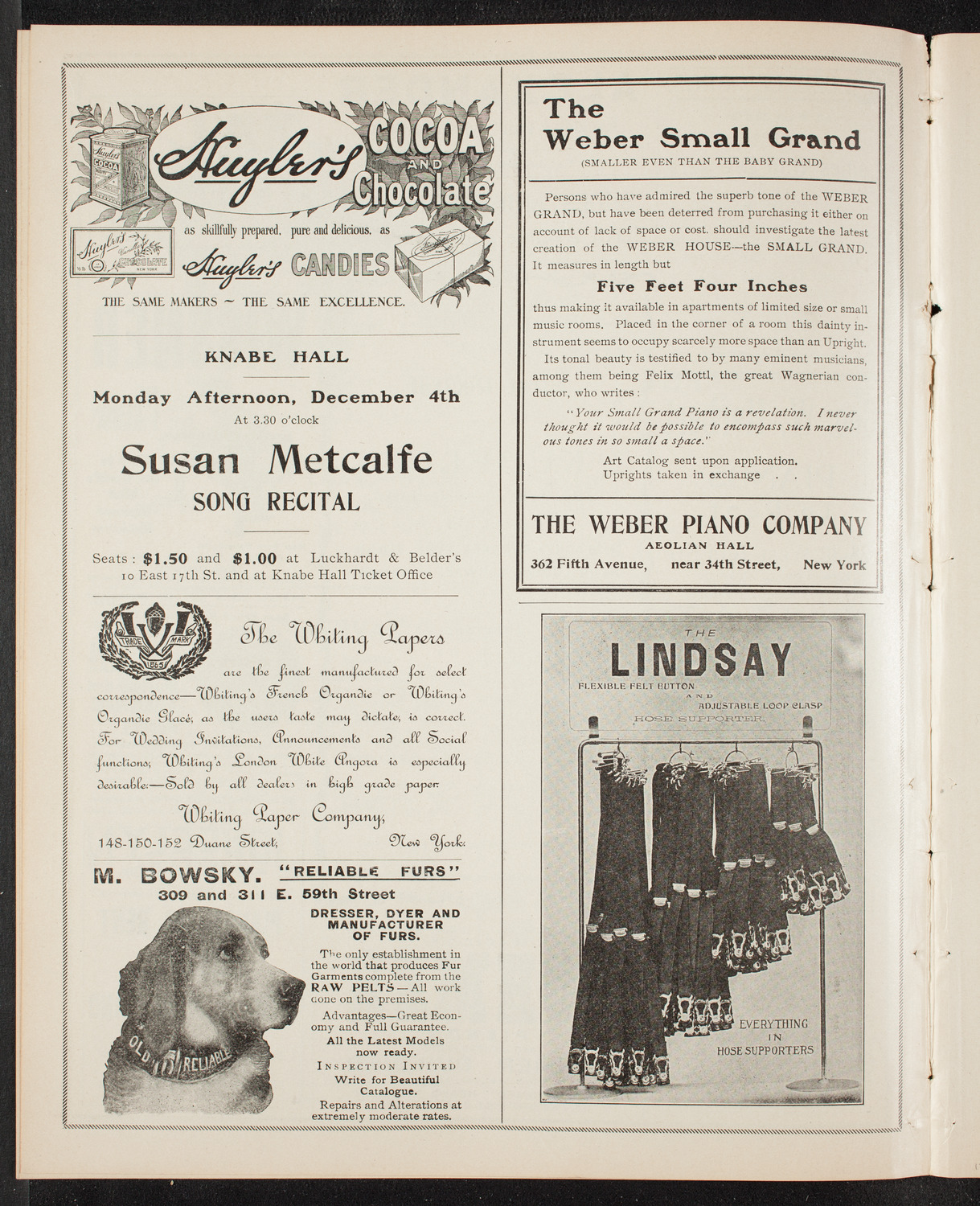Jan Kubelik, Violin, December 2, 1905, program page 6