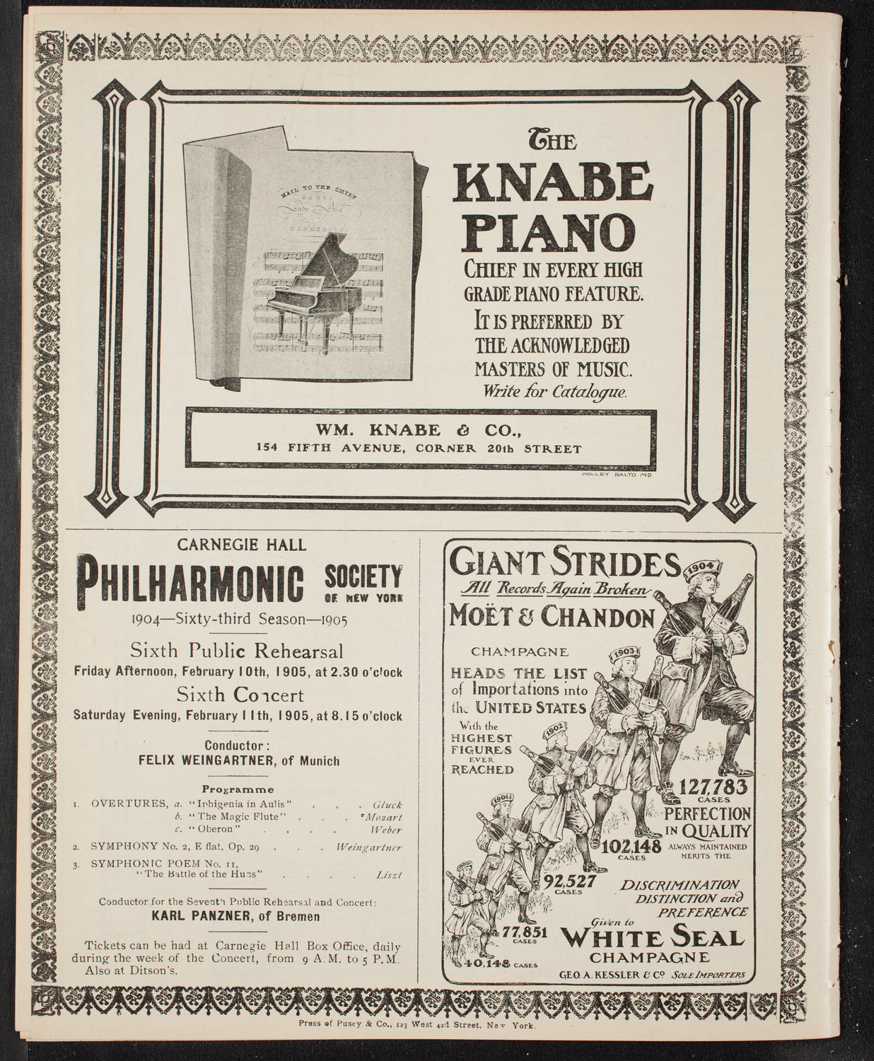New York Philharmonic, January 28, 1905, program page 14