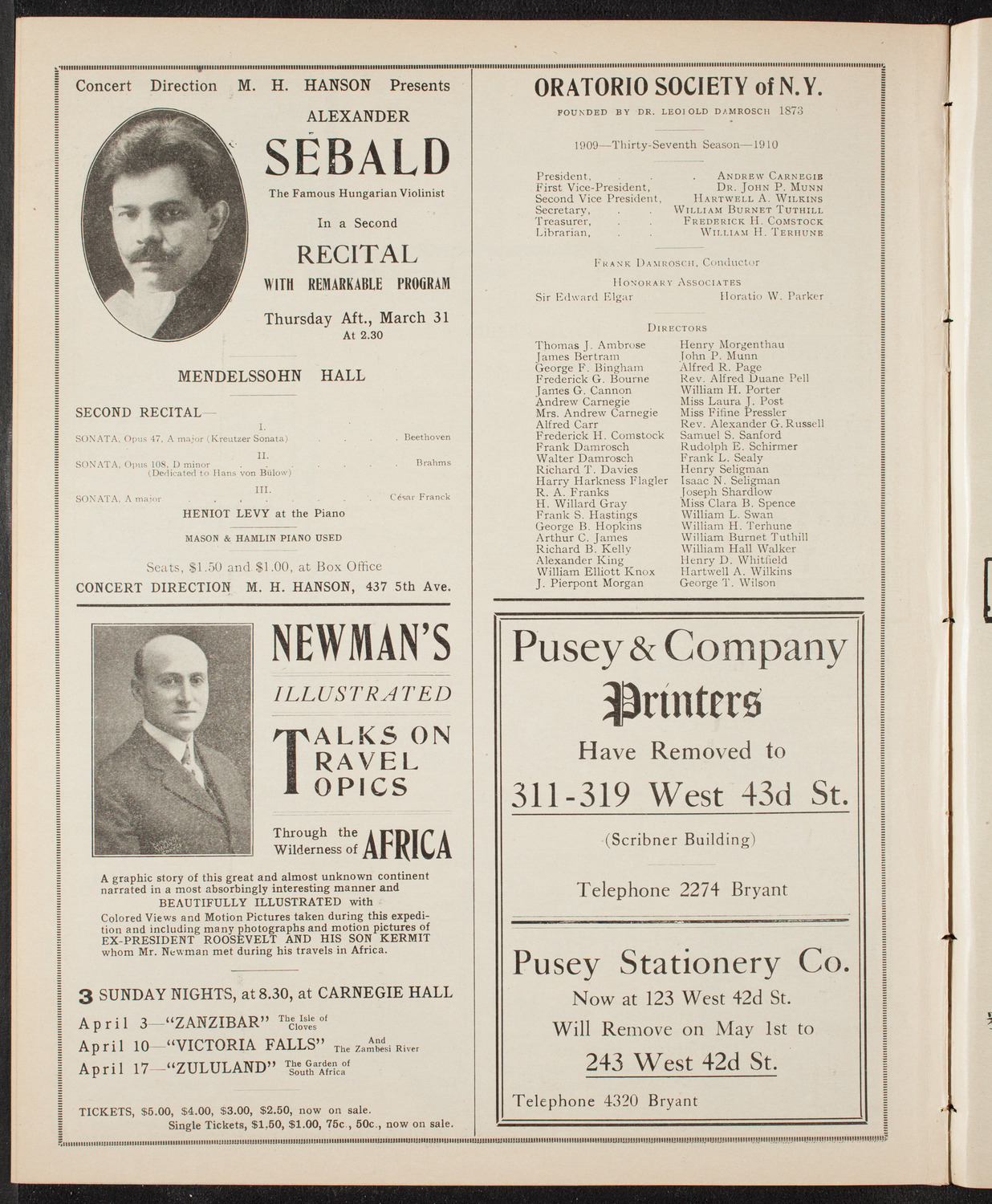 The Civic Forum, featuring Sir Ernest Shackleton, March 29, 1910, program page 10