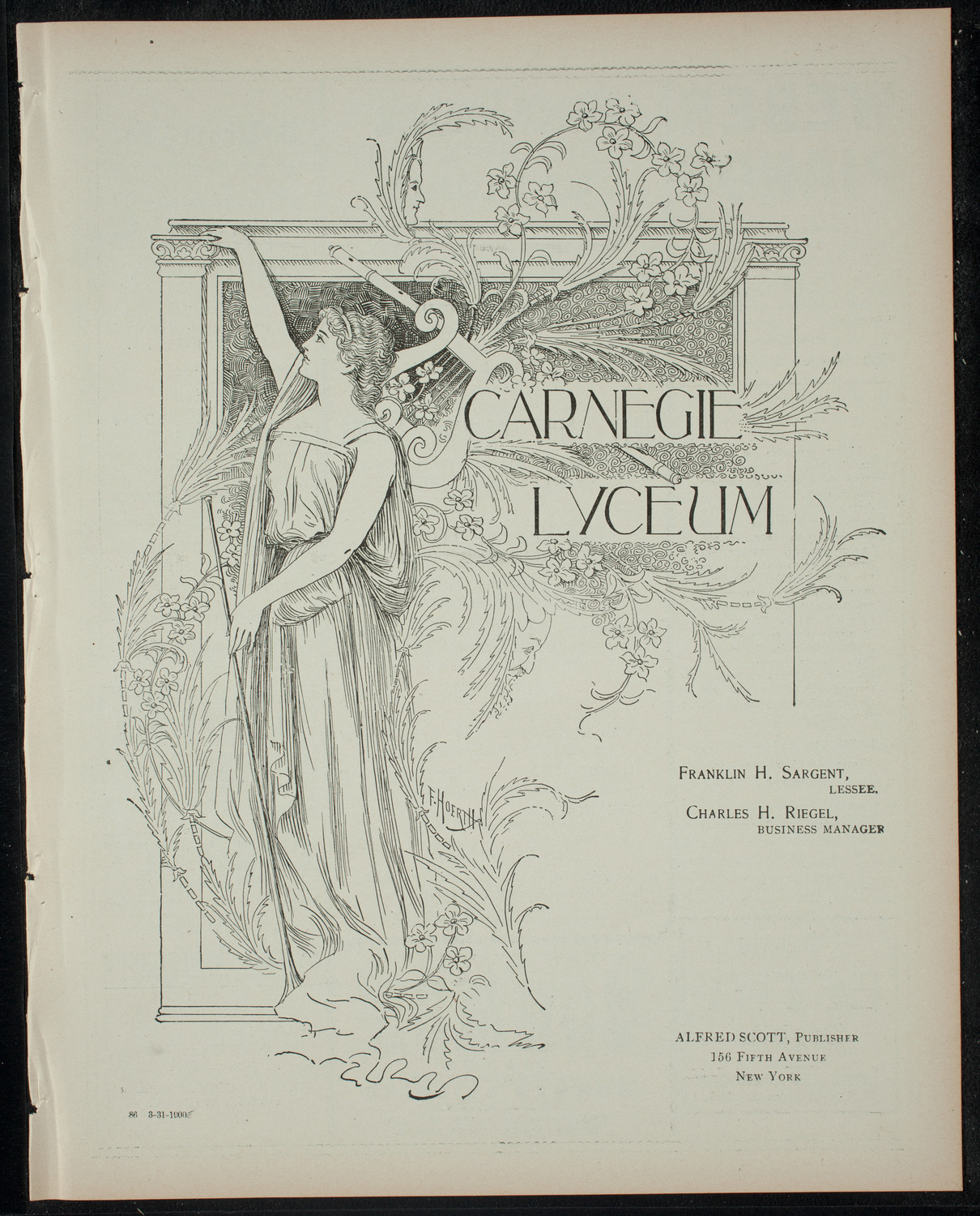 Benefit for the Boys' Free Reading Rooms featuring Beatrice Herford, March 31, 1900, program page 1