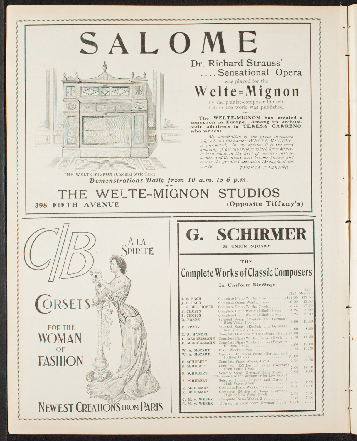 Amicitia Amateur Band, May 12, 1907, program page 8