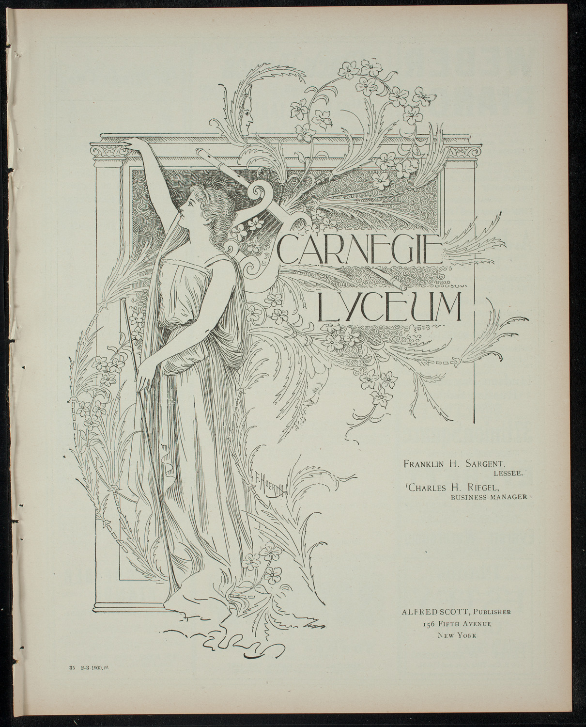 Comparative Literature Society, February 3, 1900, program page 1