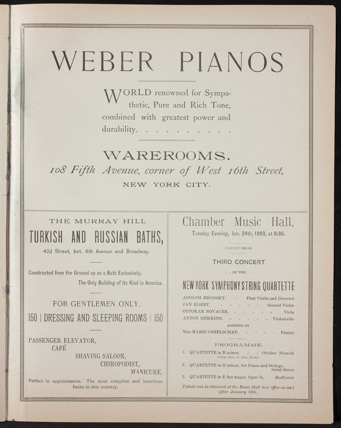 Lecture on Shakespeare and the Avon, January 12, 1893, program page 7