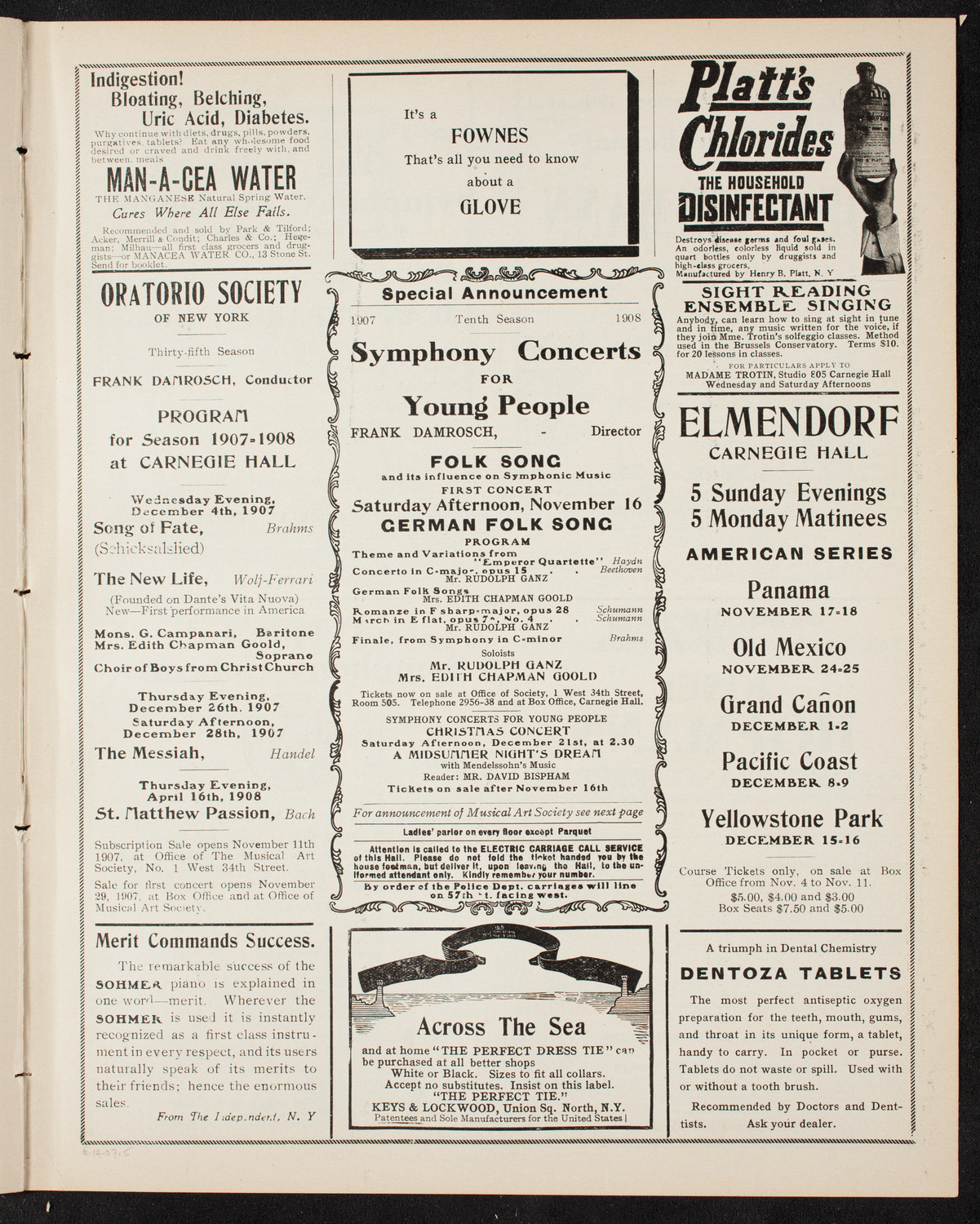 Russian Symphony Society of New York, November 14, 1907, program page 9