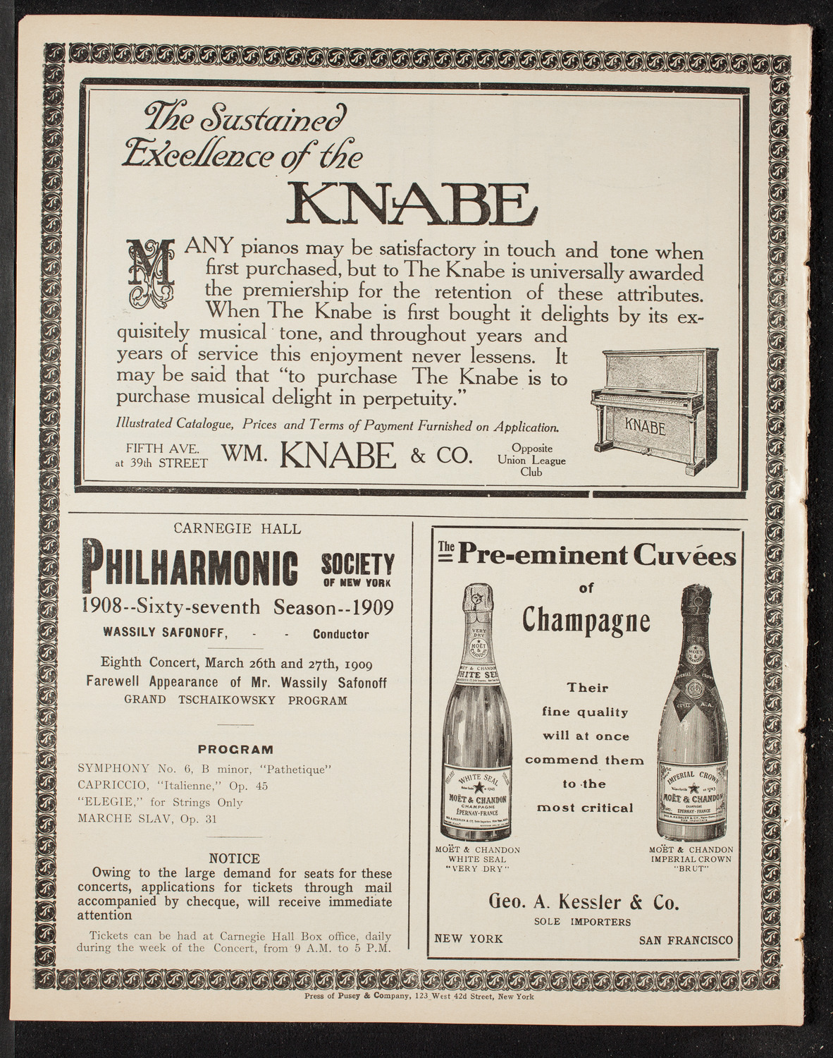 New York Philharmonic, March 6, 1909, program page 12