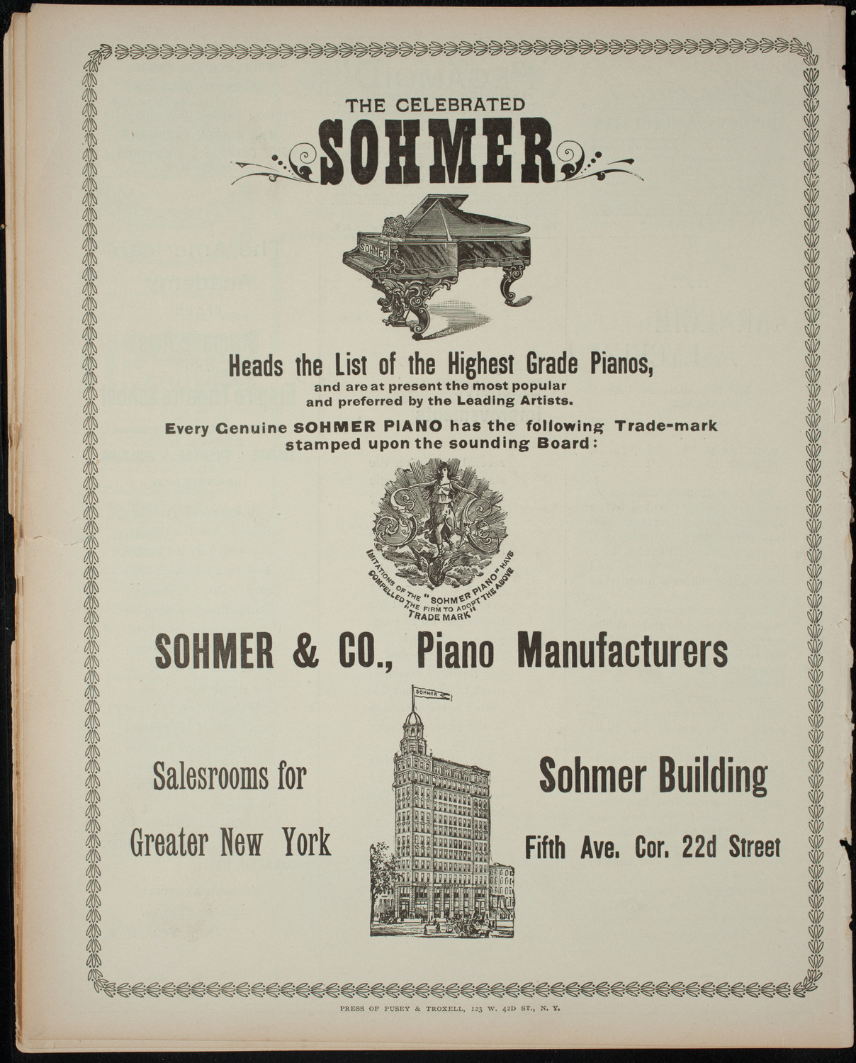 Benefit: Destitute and Homeless Children, October 31, 1898, program page 8