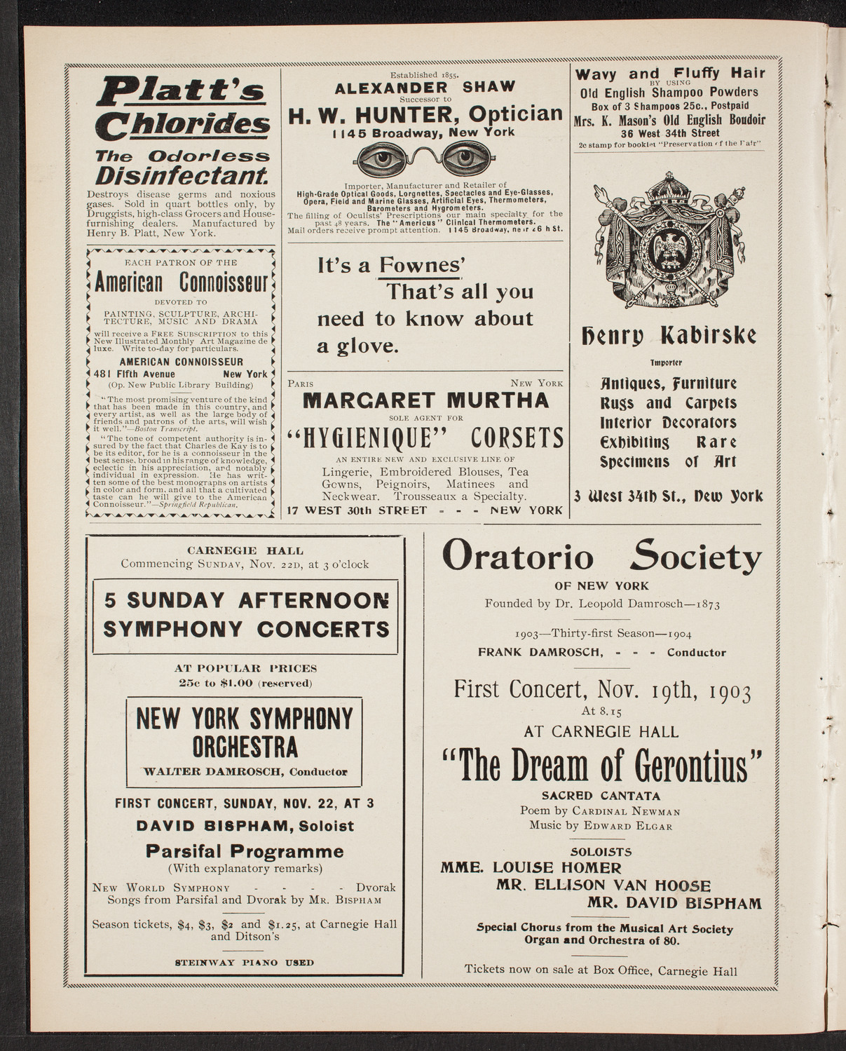 Marcella Sembrich, Soprano, November 17, 1903, program page 2