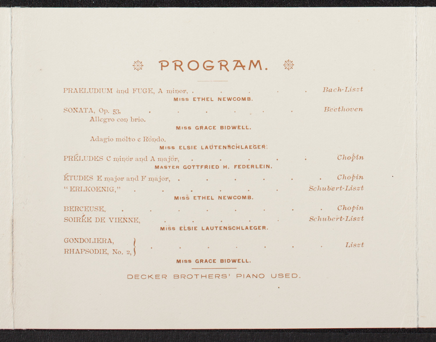 Students of Walter Bradley Keeler, January 25, 1893, program page 3