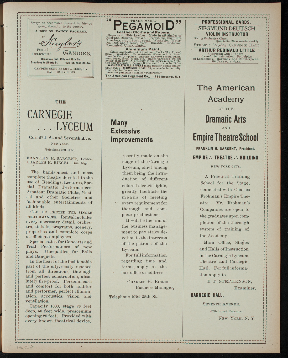 New York Banks' Glee Club, May 16, 1899, program page 7