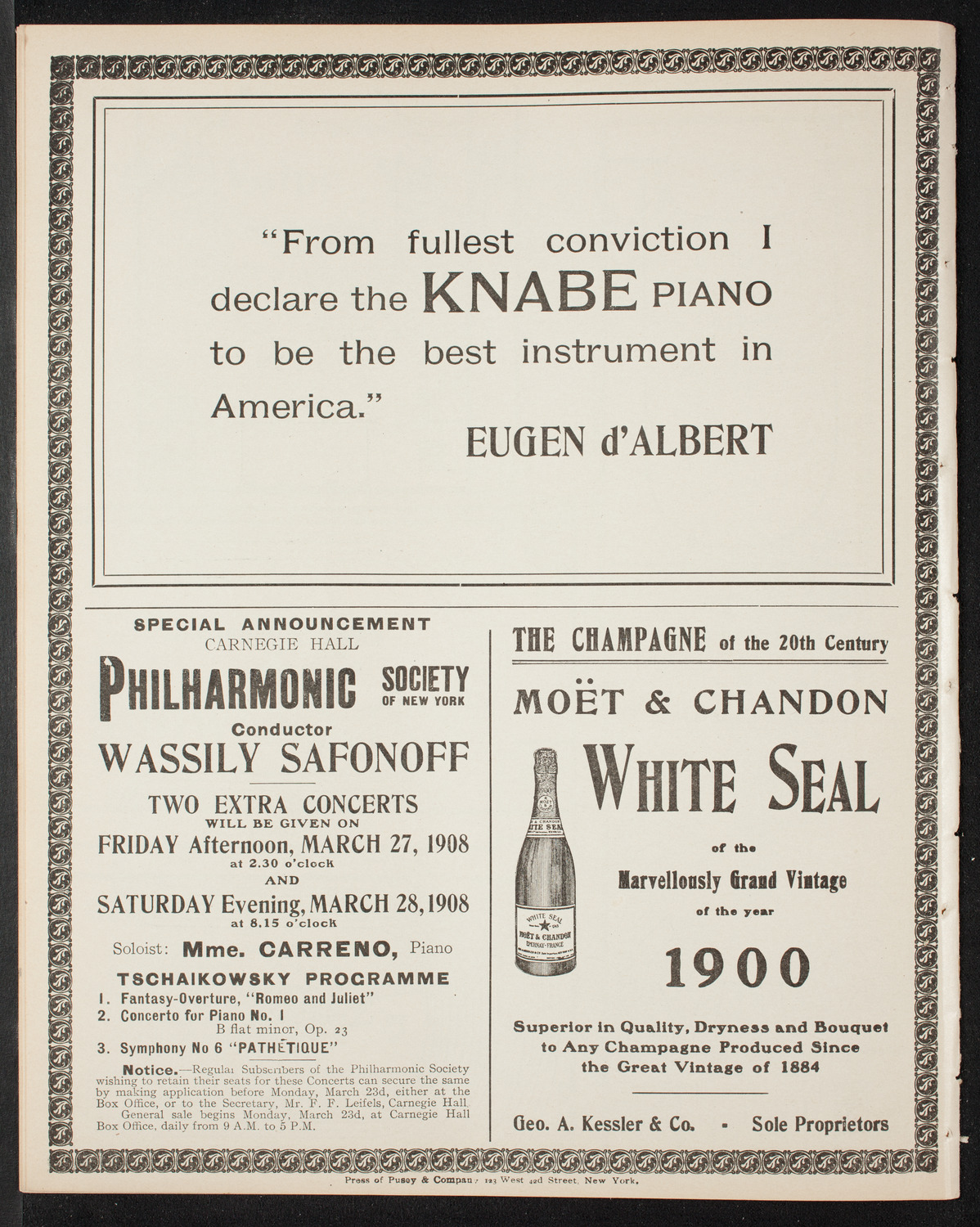 Volpe Symphony Society of New York, March 26, 1908, program page 12