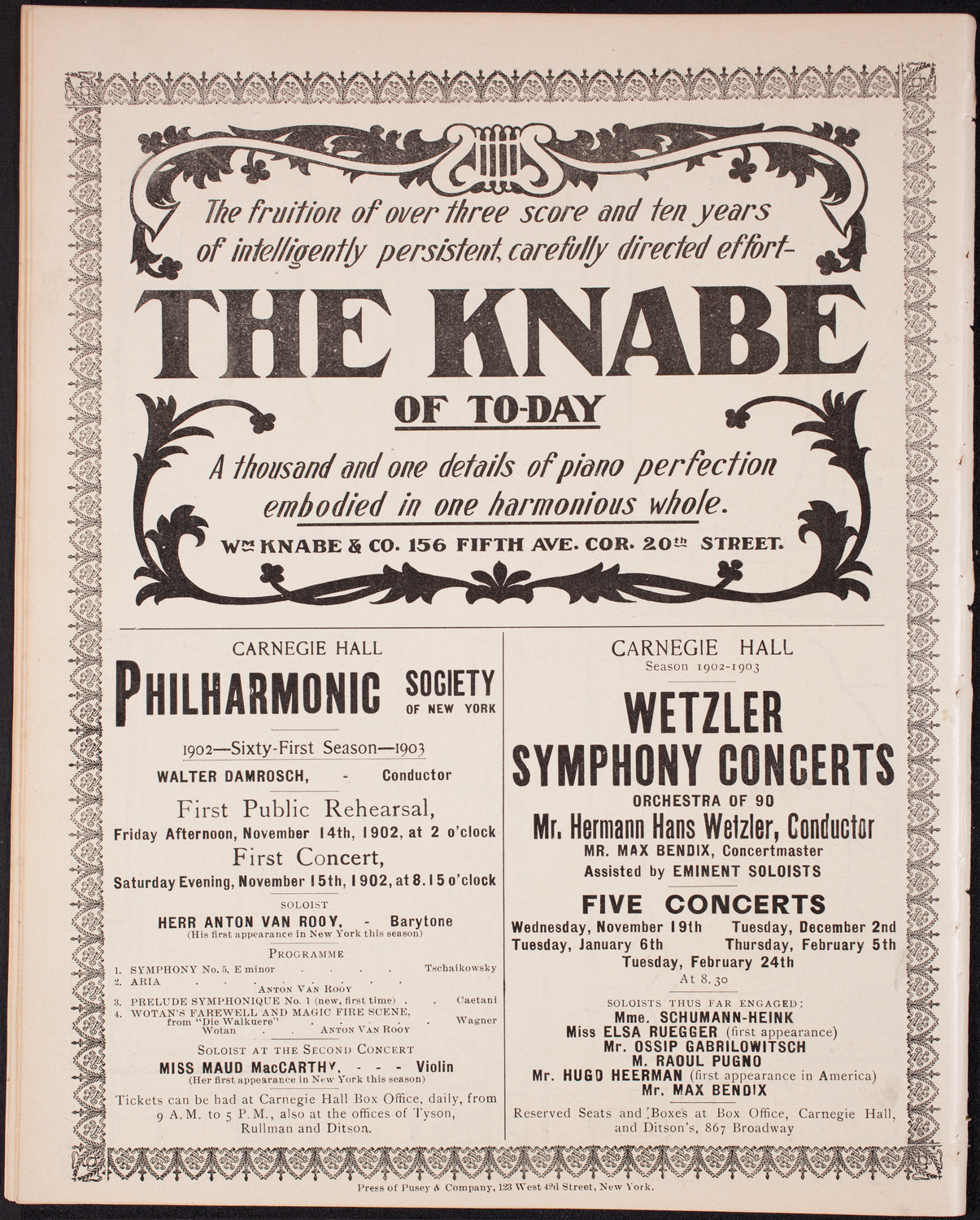 Alma Webster Powell and Eugenio di Pirani with Orchestra, November 7, 1902, program page 12