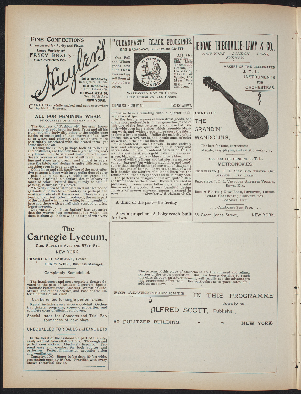 Saturday Morning Conferences on Comparative Literature, March 13, 1897, program page 4