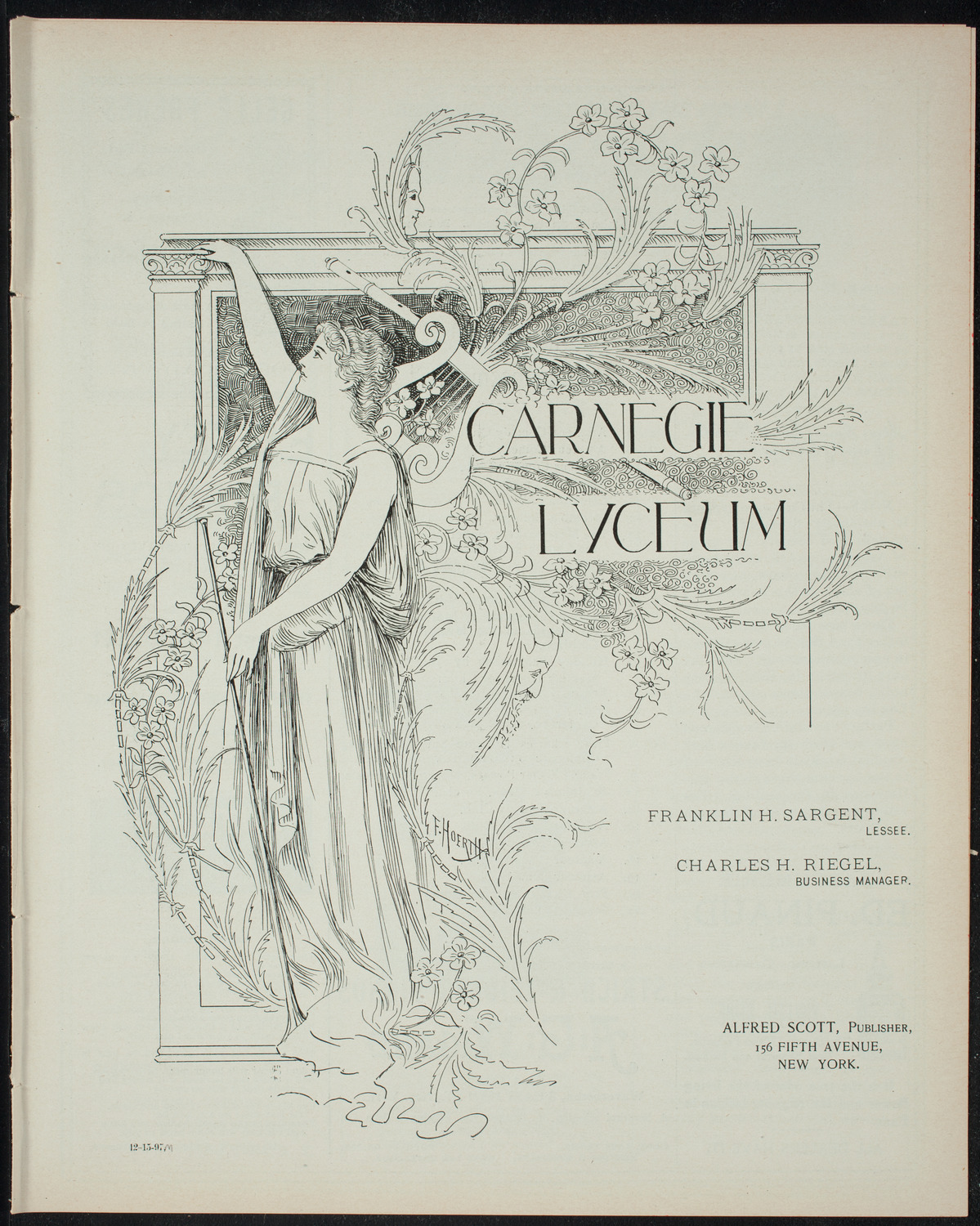 Powers-Mannes Wednesday Morning Musicale, December 15, 1897, program page 1