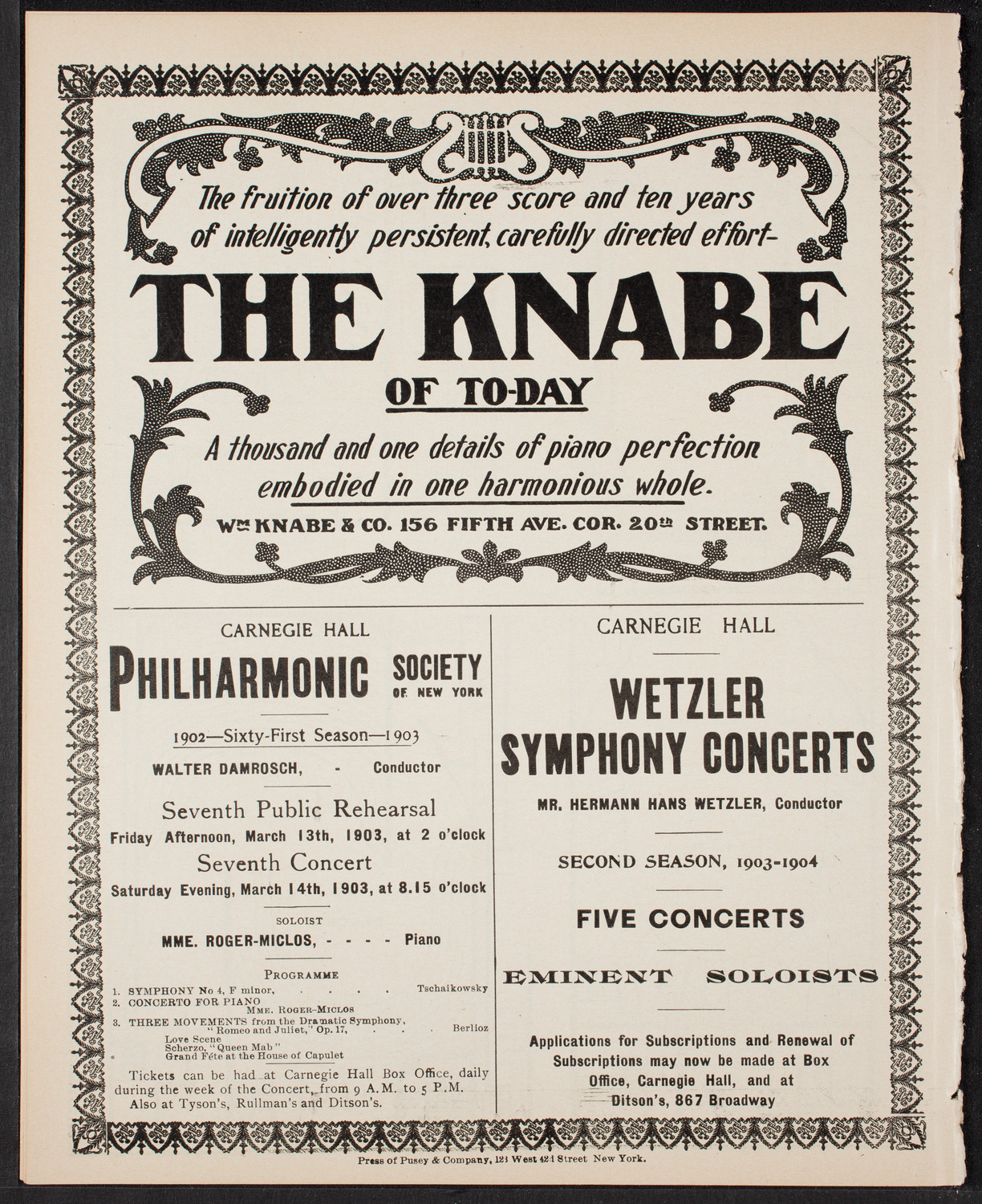 Musical Art Society of New York, March 12, 1903, program page 12