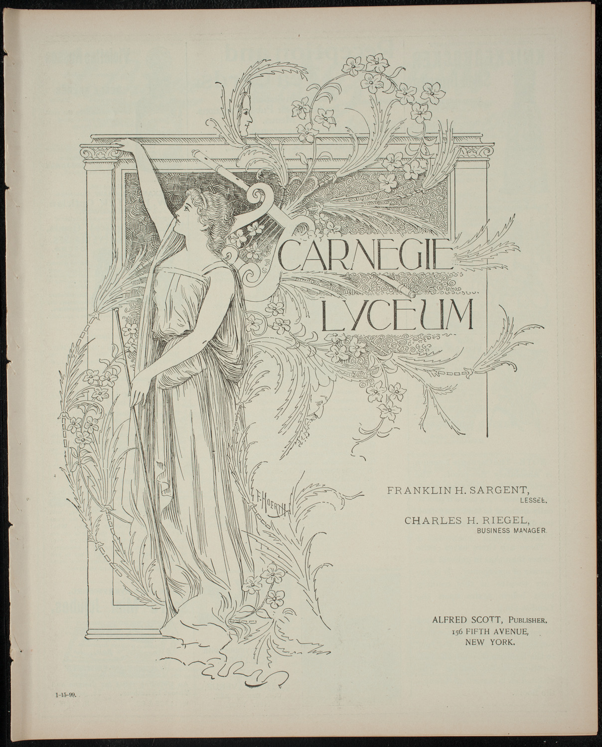 Benefit Concert for Master Max Pilzer, January 15, 1899, program page 1