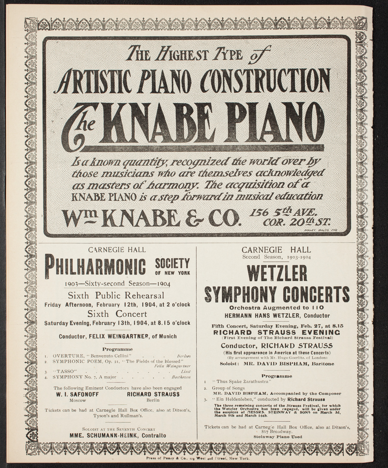 New York Banks' Glee Club, February 11, 1904, program page 12