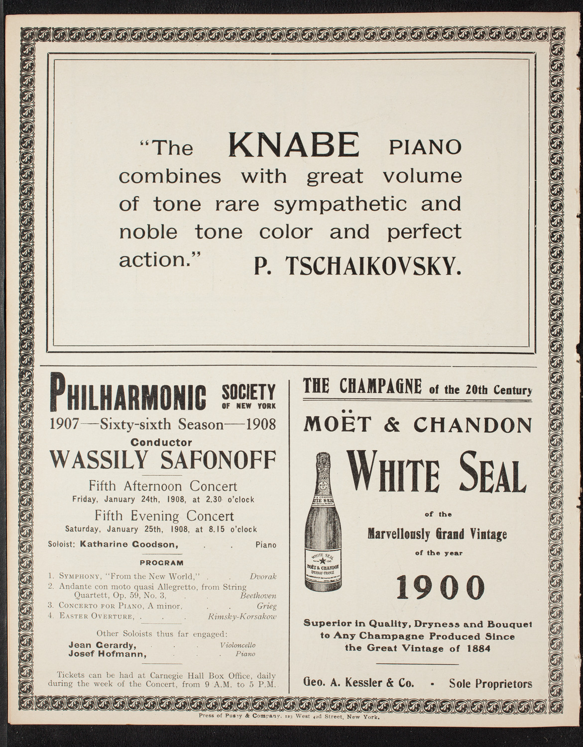 Victor Maurel, Baritone, January 5, 1908, program page 12