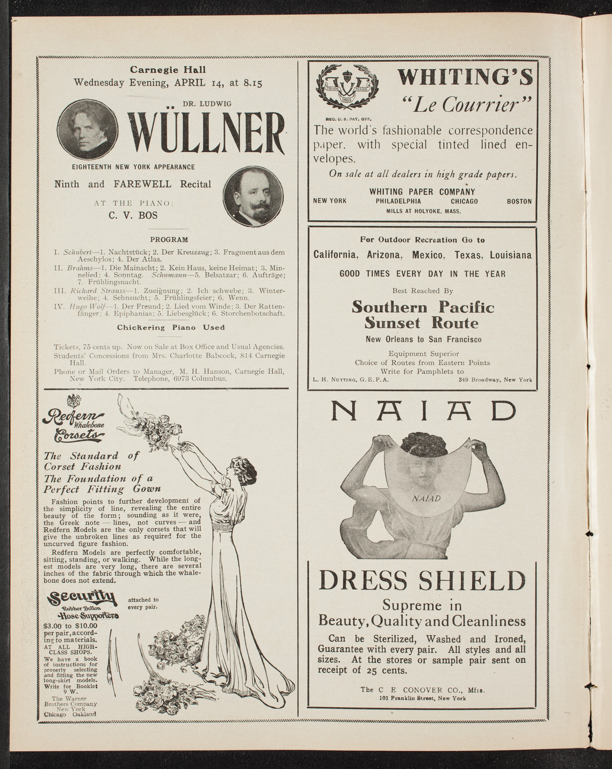 Cantors' Association of America, March 21, 1909, program page 2