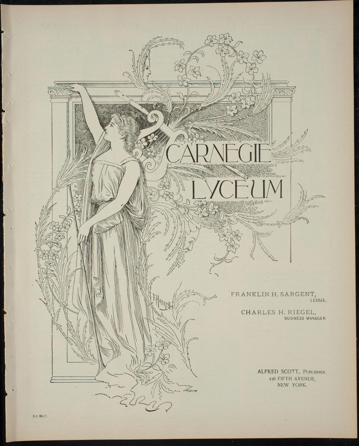 Powers-Arnold Wednesday Morning Musicale, February 1, 1899, program page 1