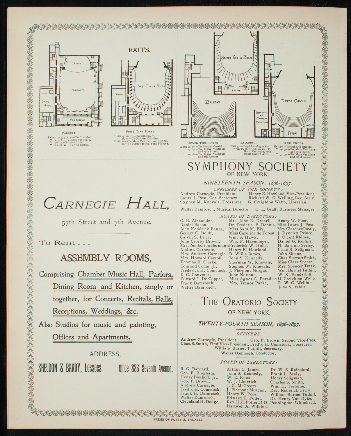 25th Anniversary Meeting: New York Society for the Suppression of Vice, March 2, 1897, program page 8