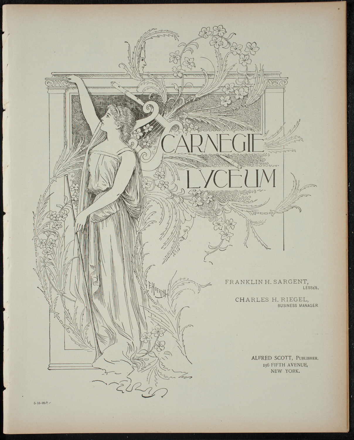 New York School of Expression Student Program and Graduation, May 16, 1899, program page 1