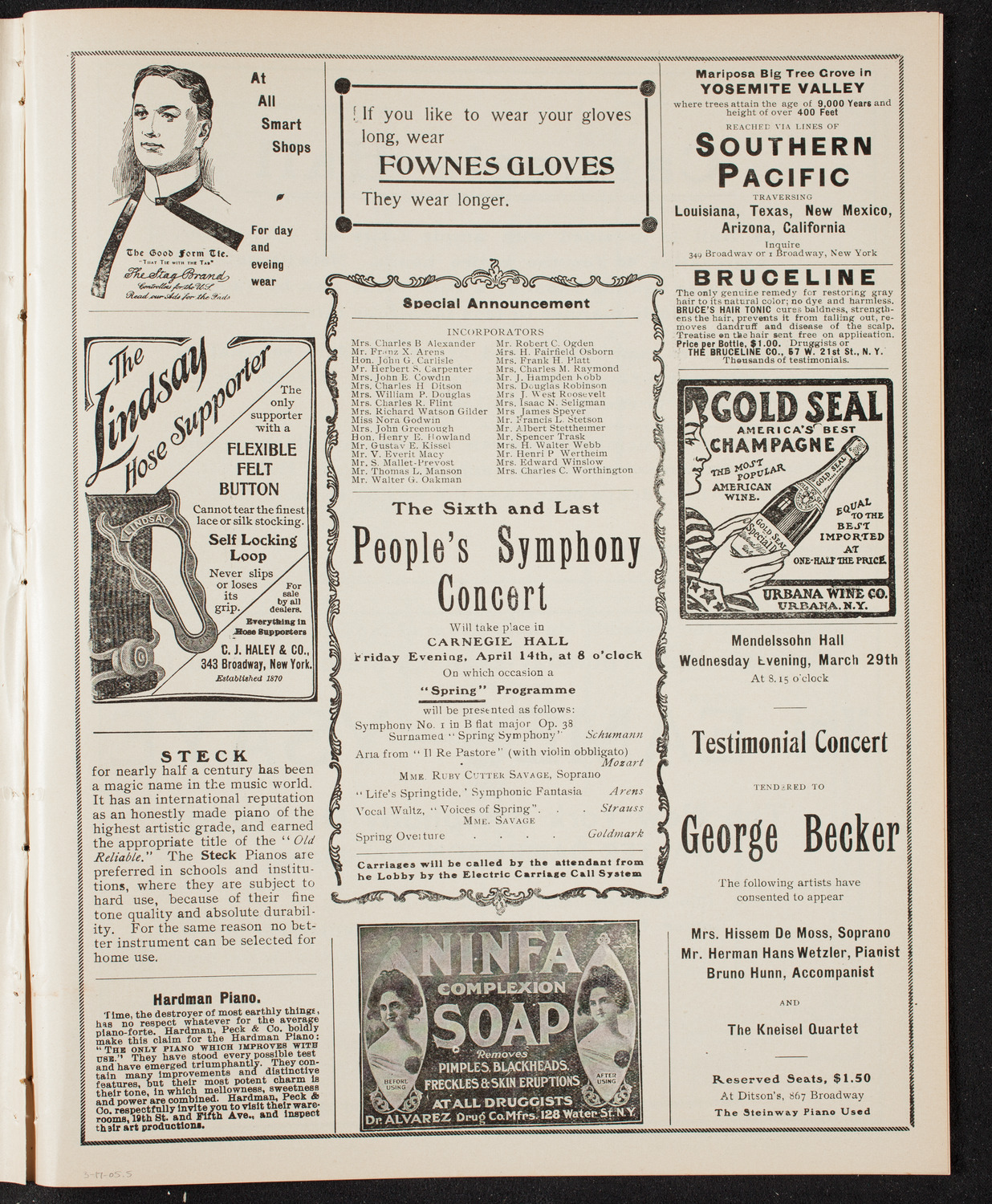 People's Symphony Concert, March 17, 1905, program page 9