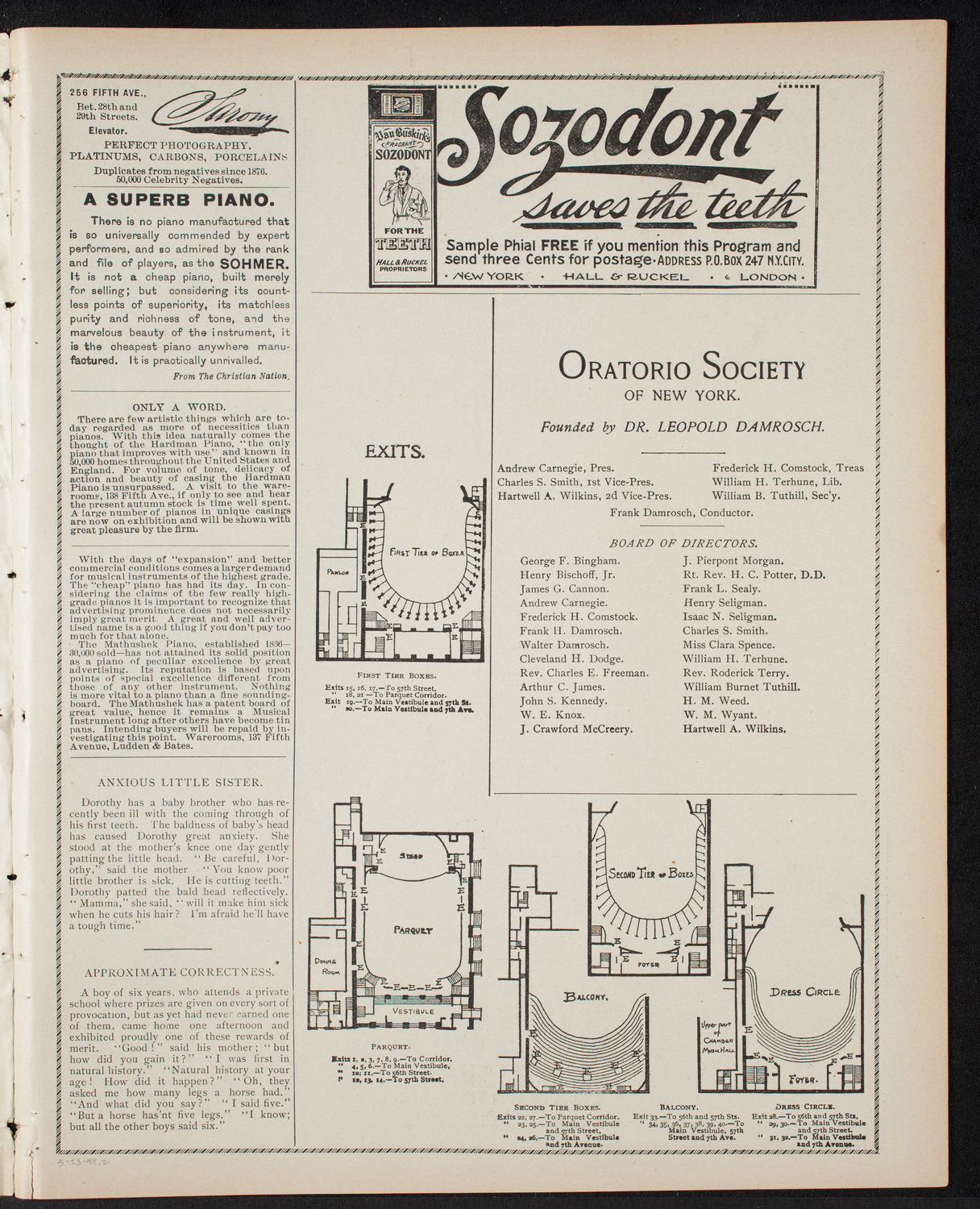 Benefit: Teachers' Mutual Benefit Association, May 23, 1899, program page 3