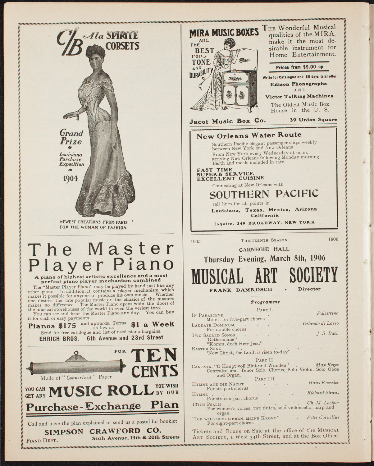 New York Philharmonic, February 9, 1906, program page 8