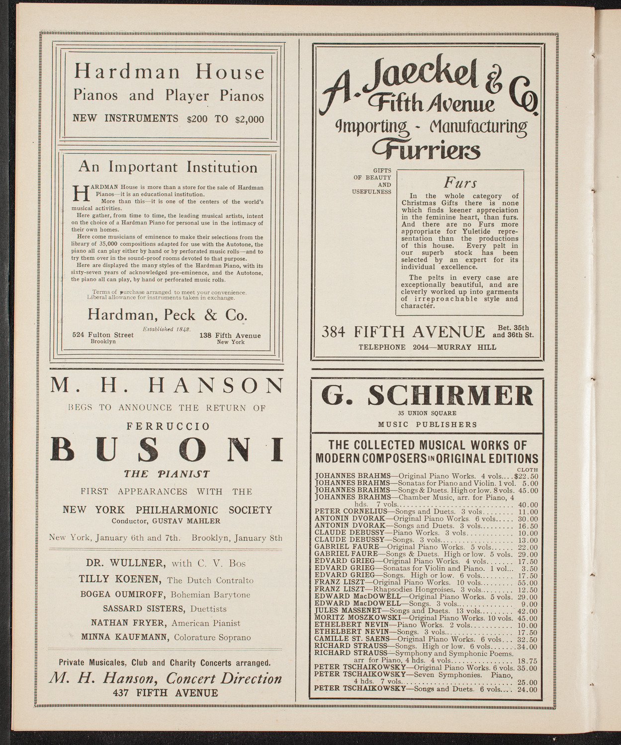 Oratorio Society of New York, December 30, 1909, program page 8