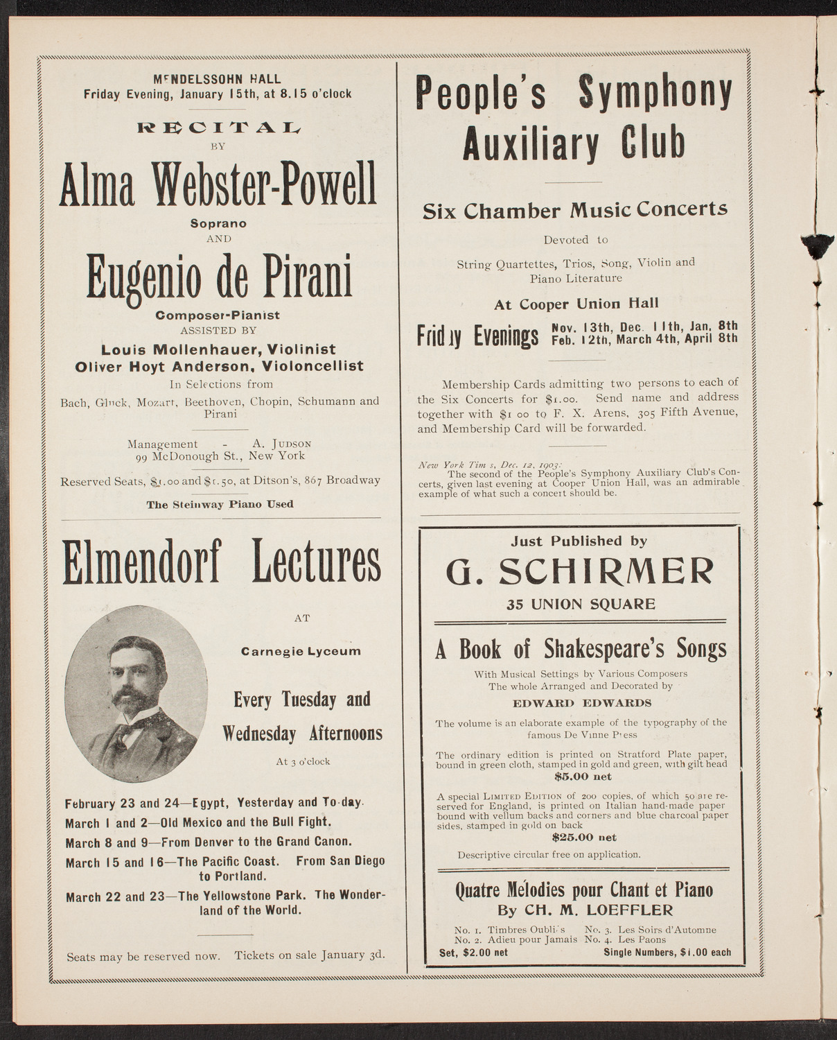 New York Symphony Orchestra, January 3, 1904, program page 10