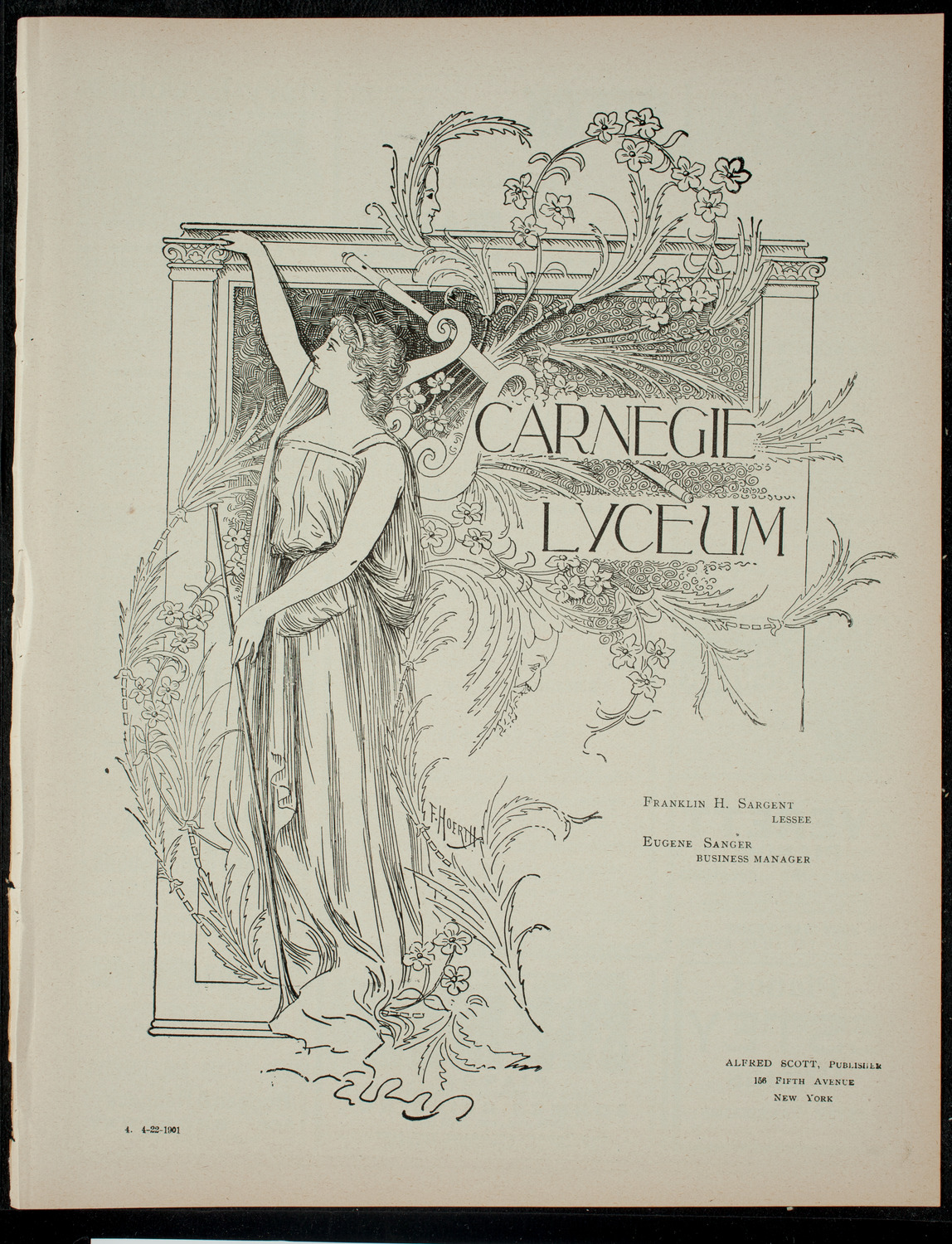 Lecture by Mr. John P. Holland, April 22, 1901, program page 1