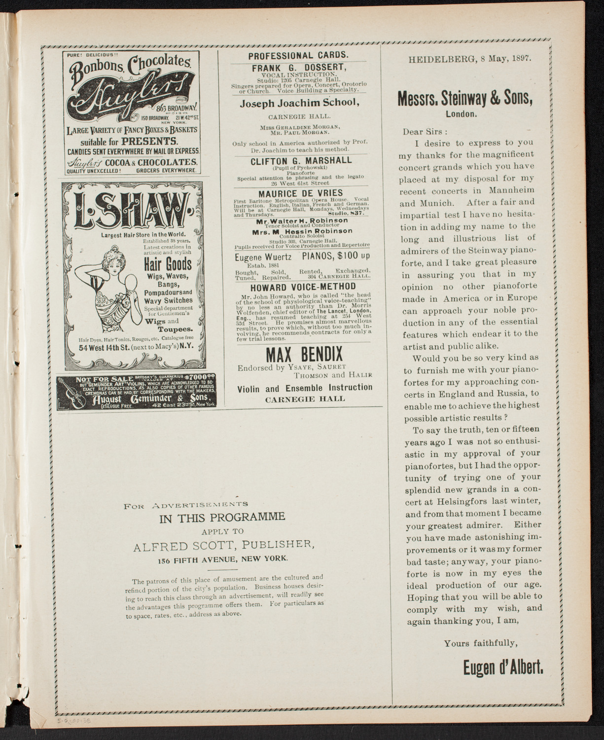 Mount Olivet Baptist Church 22nd Anniversary Service, May 6, 1900, program page 5