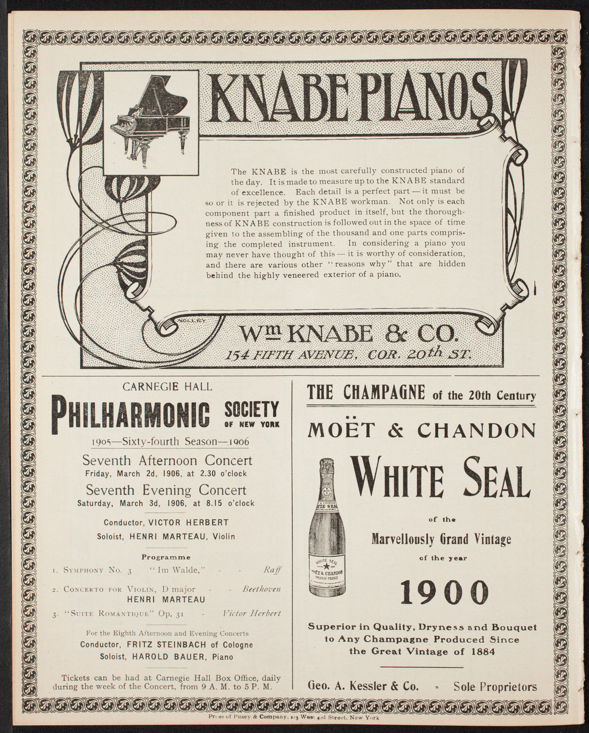 New York Symphony Orchestra, February 11, 1906, program page 12