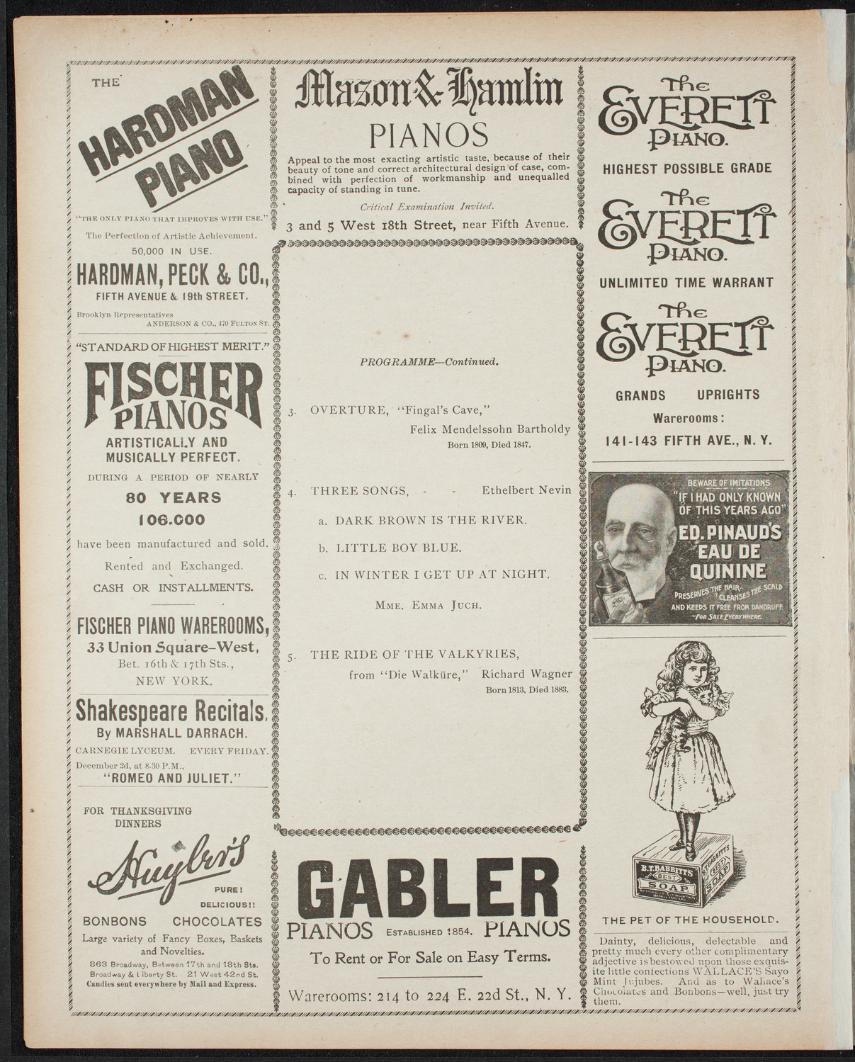 Symphony Concert for Young People, November 26, 1898, program page 6