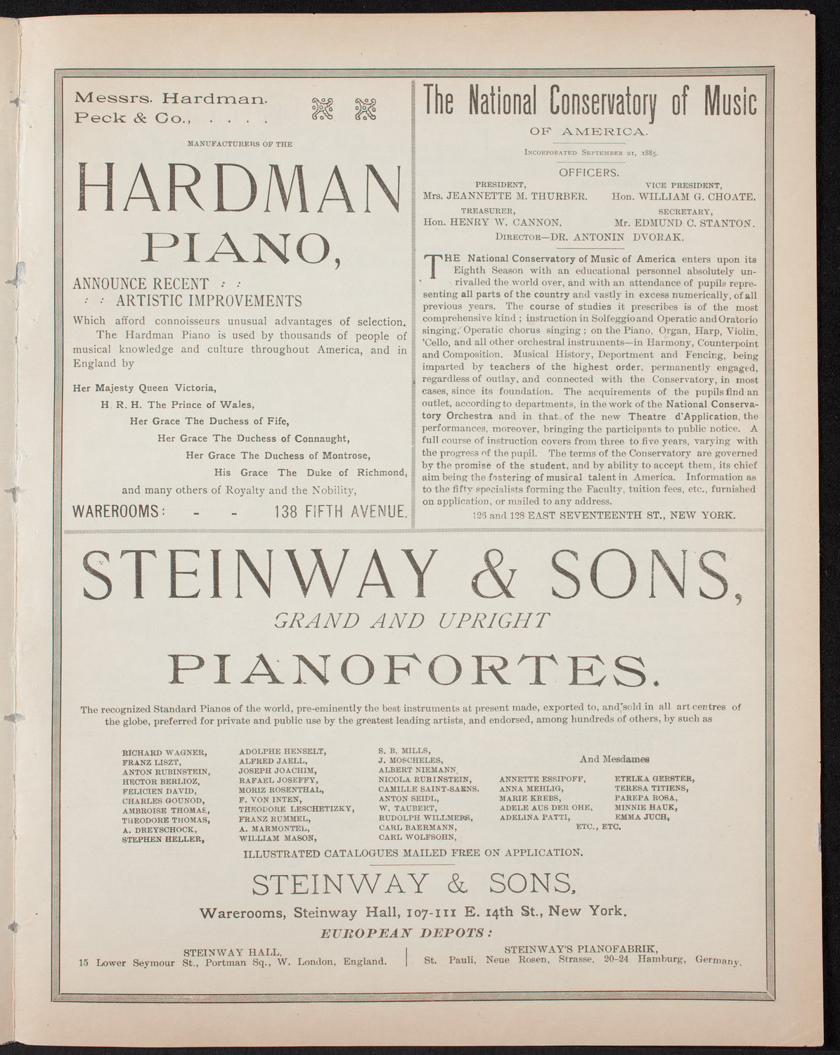 New York Philharmonic, February 11, 1893, program page 5