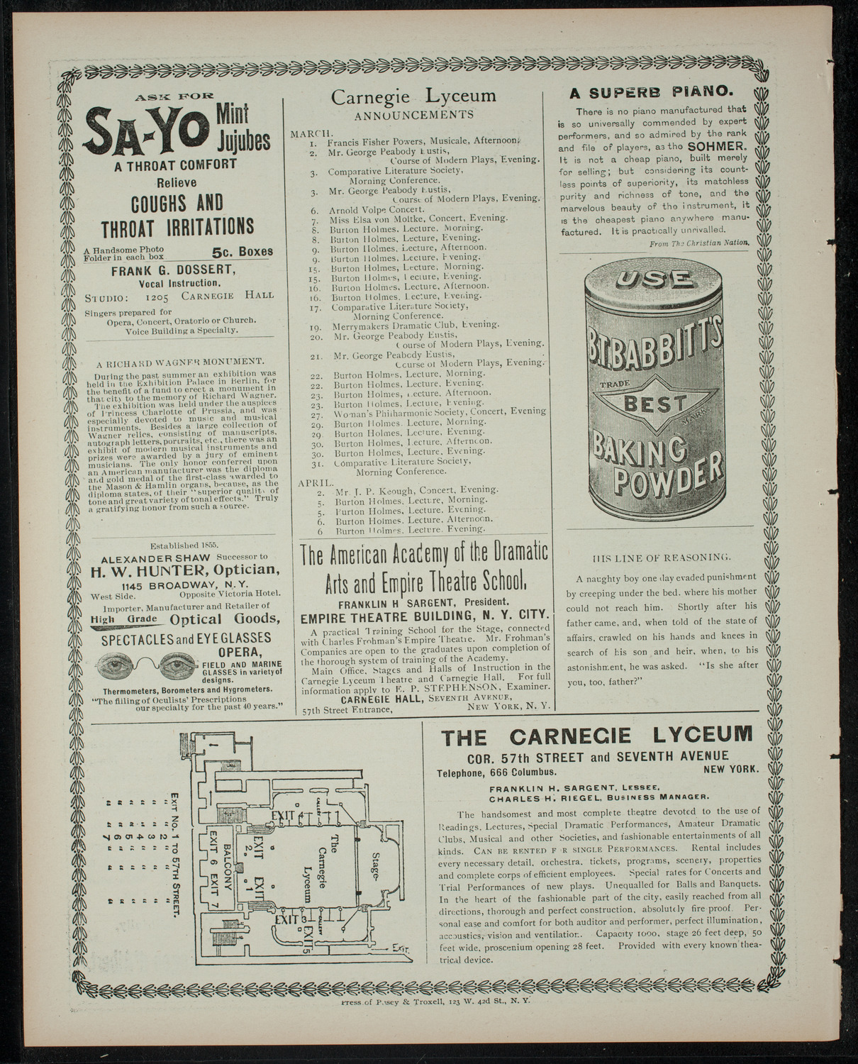 Students' Dramatic Club, February 27, 1900, program page 4