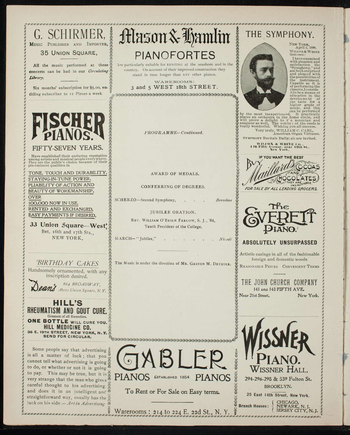 Graduation: College of St. Francis Xavier, June 21, 1897, program page 6