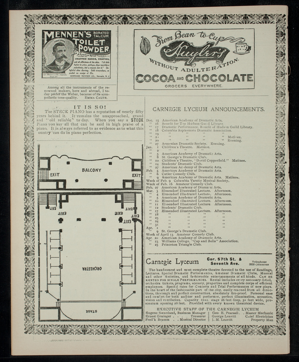 Amateur Comedy Club, December 13, 1902, program page 4