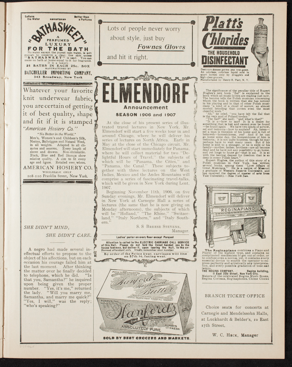 Elmendorf Lecture: Spain, March 25, 1906, program page 9