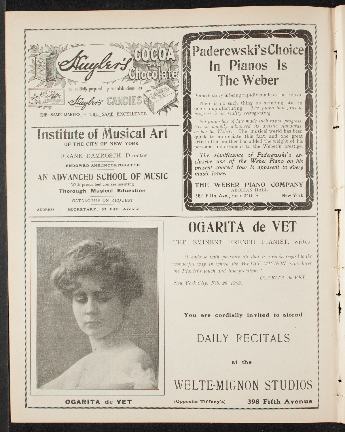 Graduation: Packard Commercial School, May 26, 1908, program page 6